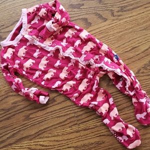 Kickee Pants Pink Bear Ruffle Jammies